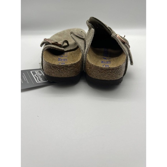 Birkenstock Boston Taupe Soft Footbed Comfort Cork Sole Slip Ons Size 6.5 - Picture 6 of 10